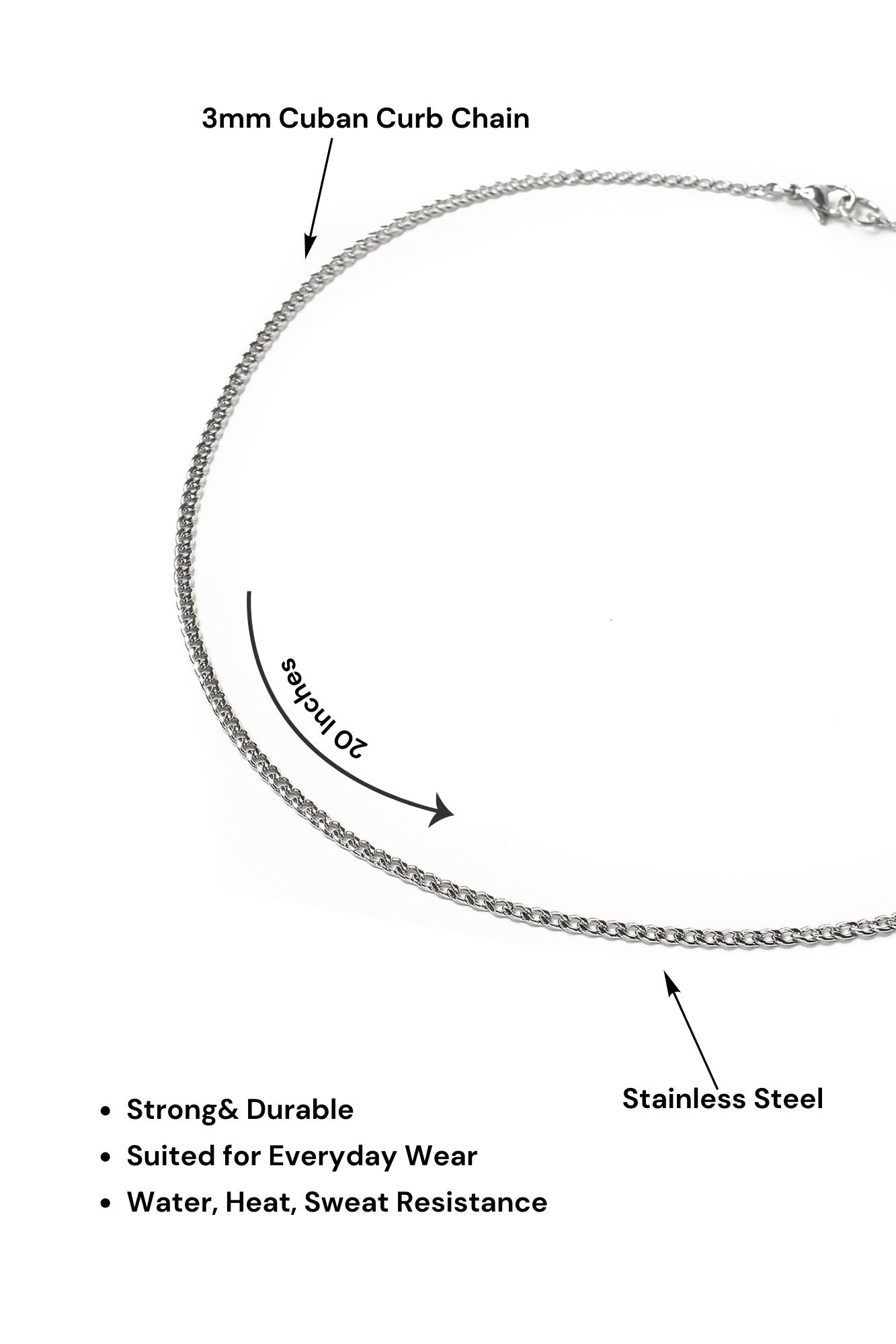 3mm Stainless Steel Curb Chains label