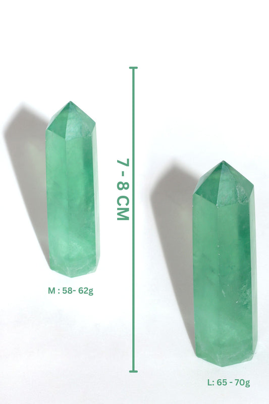 Natural Green Fluorite Point Tower Crystal