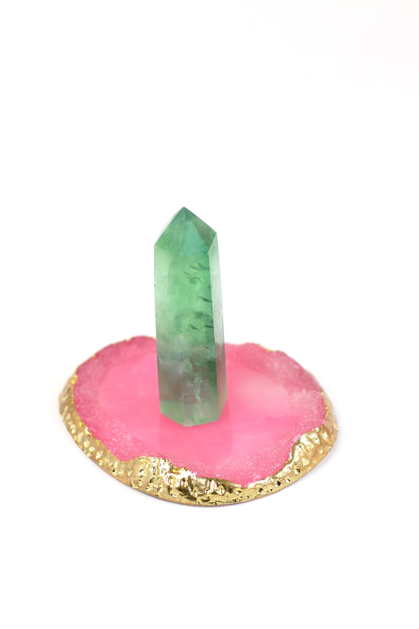 Natural Green Fluorite Point Tower Crystal