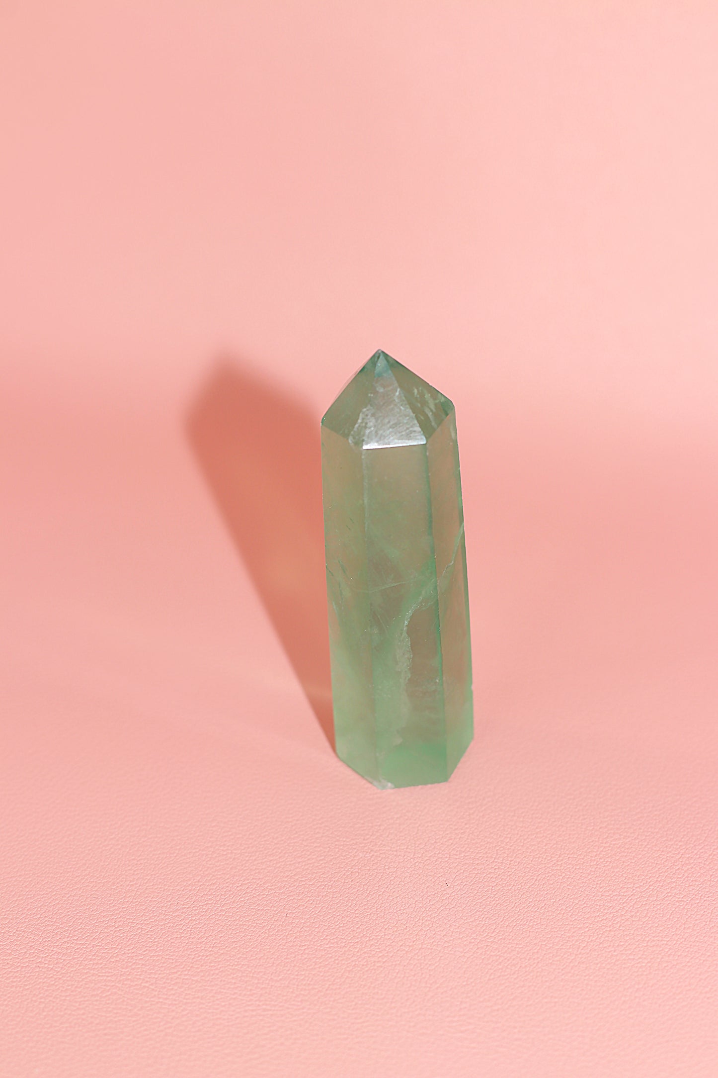 Natural Green Fluorite Point Tower Crystal