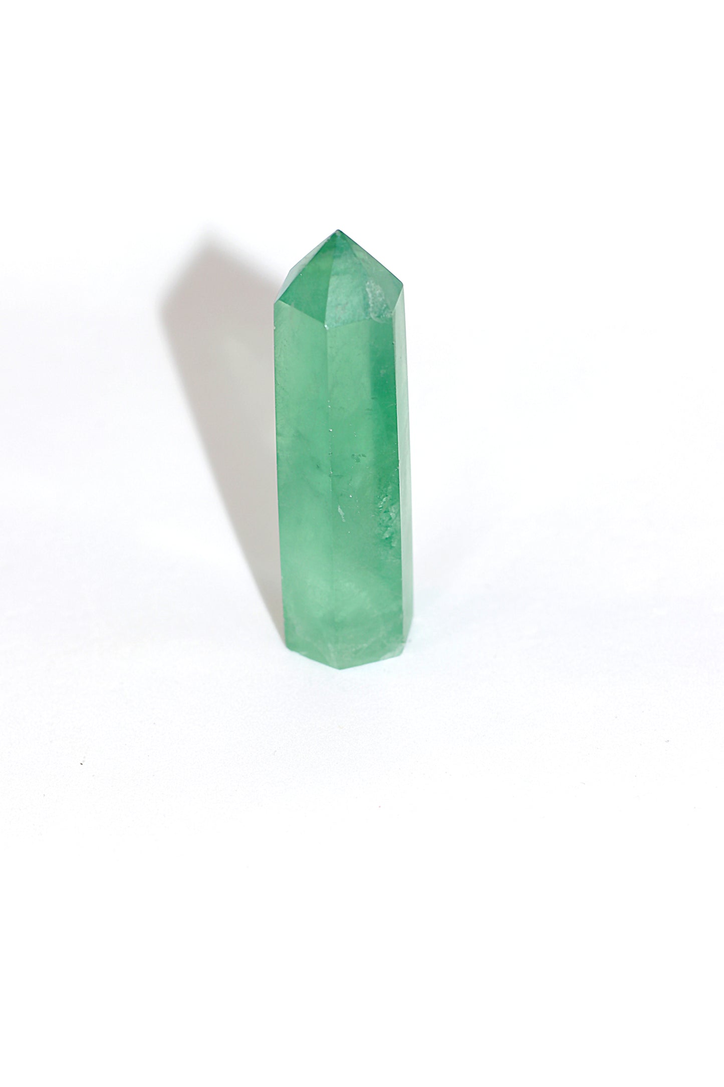 Natural Green Fluorite Point Tower Crystal