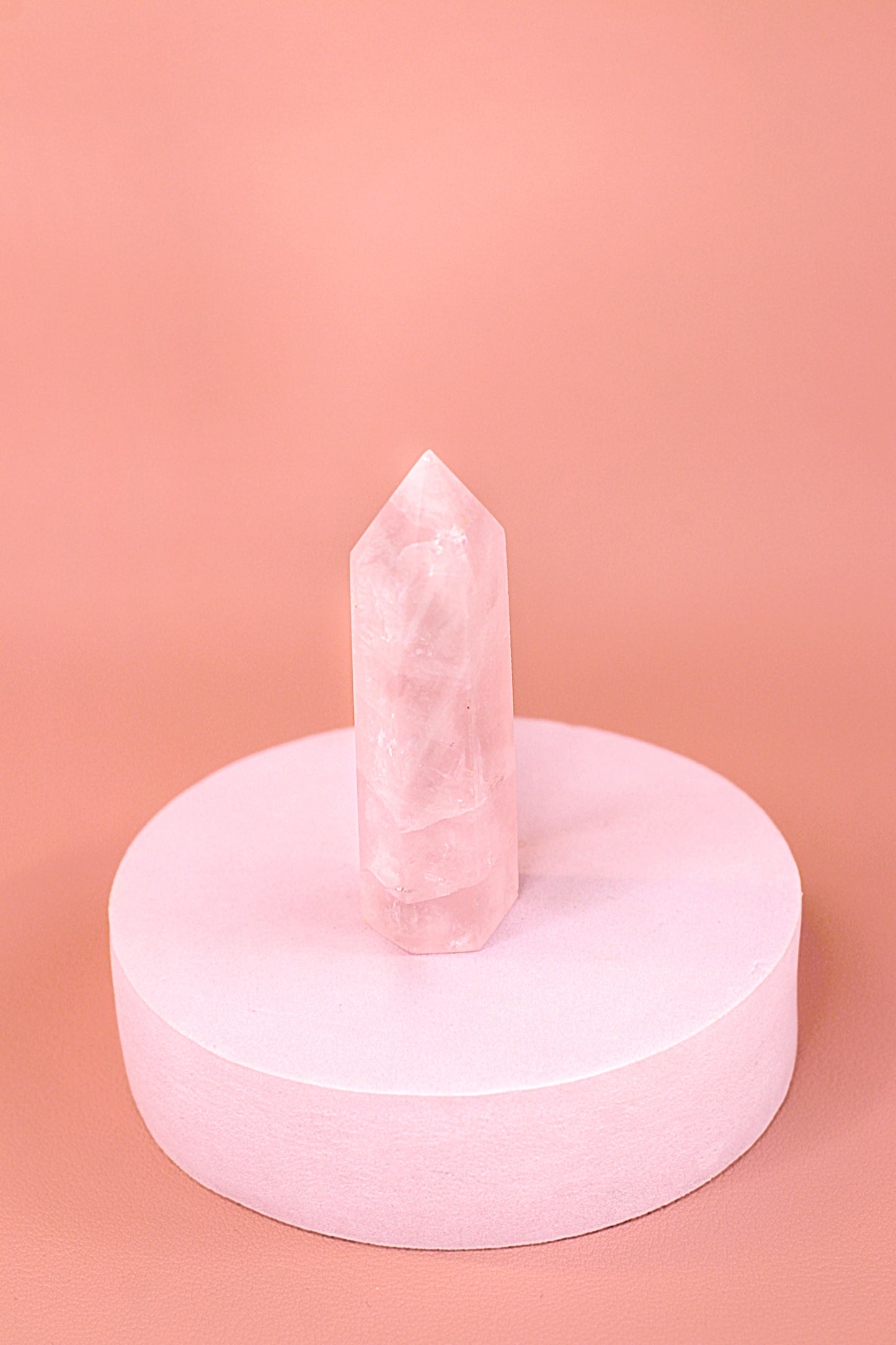 Natural Rose Quartz Point Tower Crystal