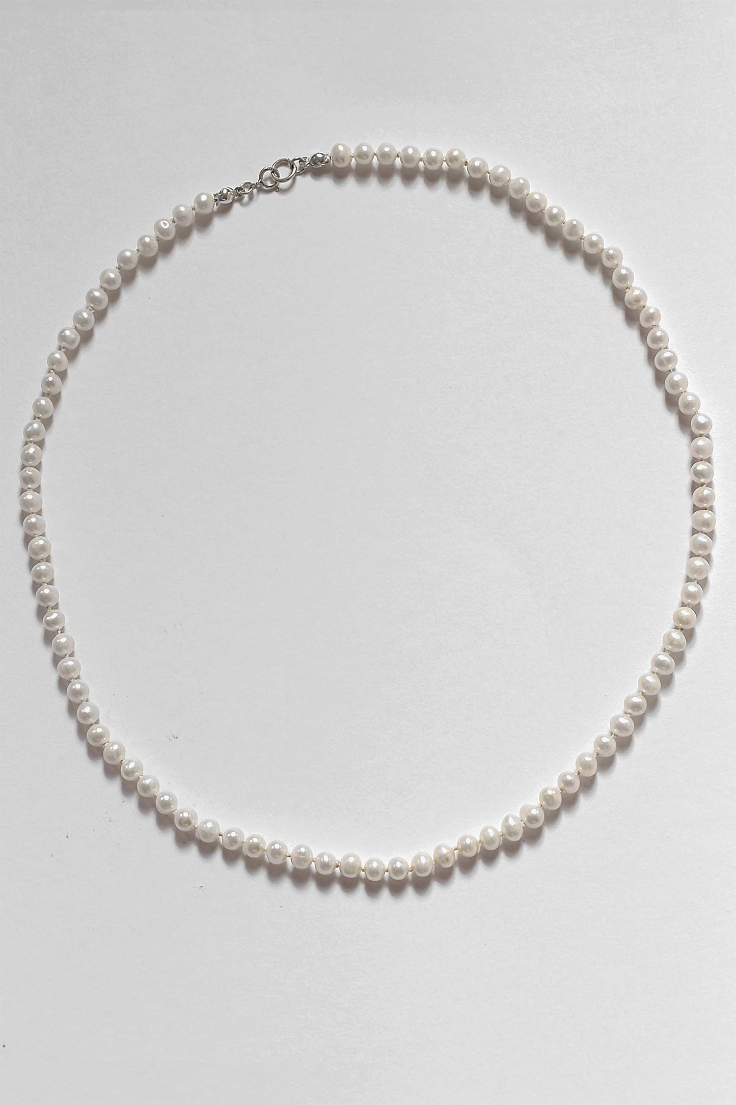 Simple Hand Knotted Pearl Necklace