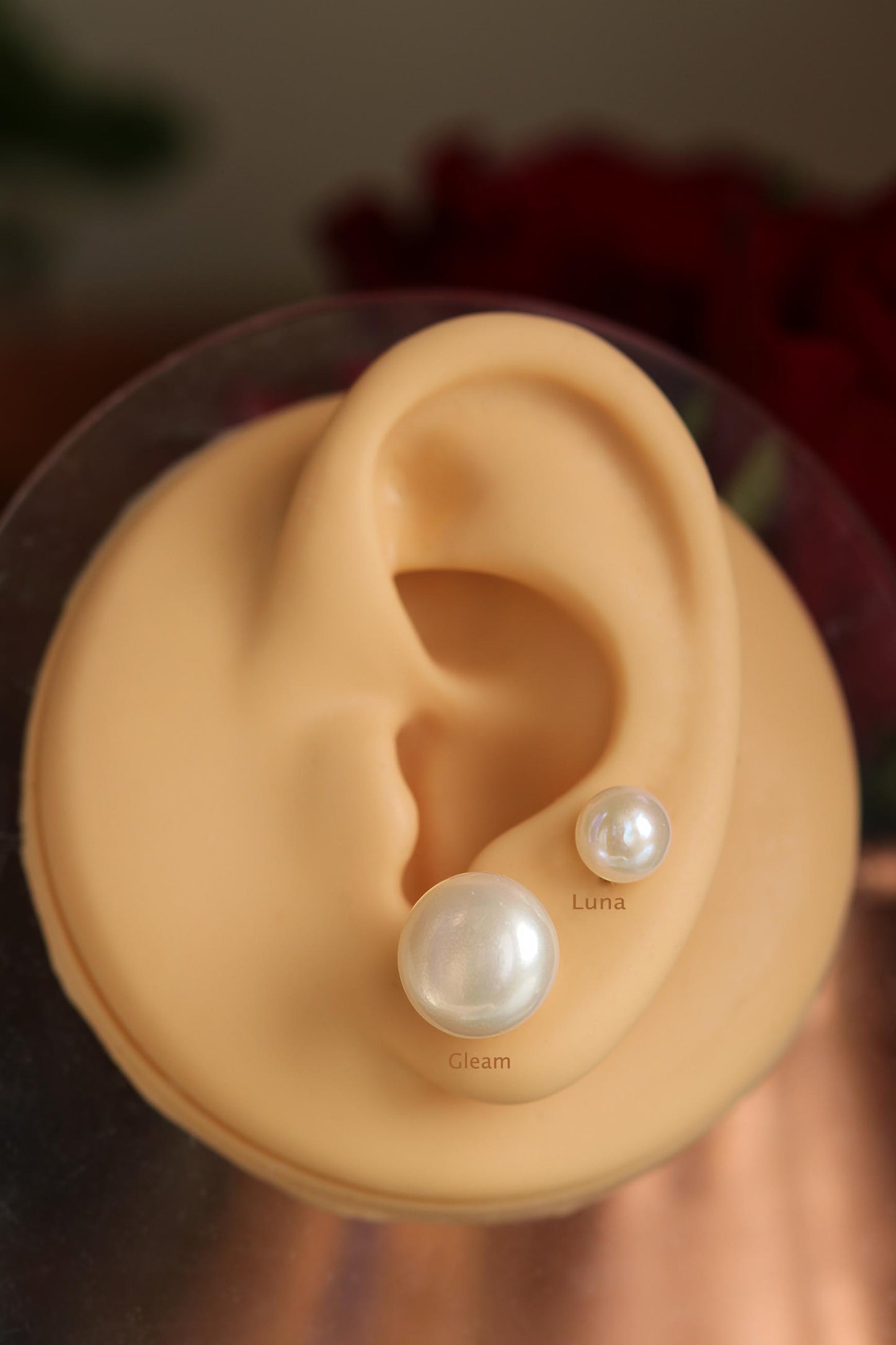 Luna White Round Freshwater Pearl Studs