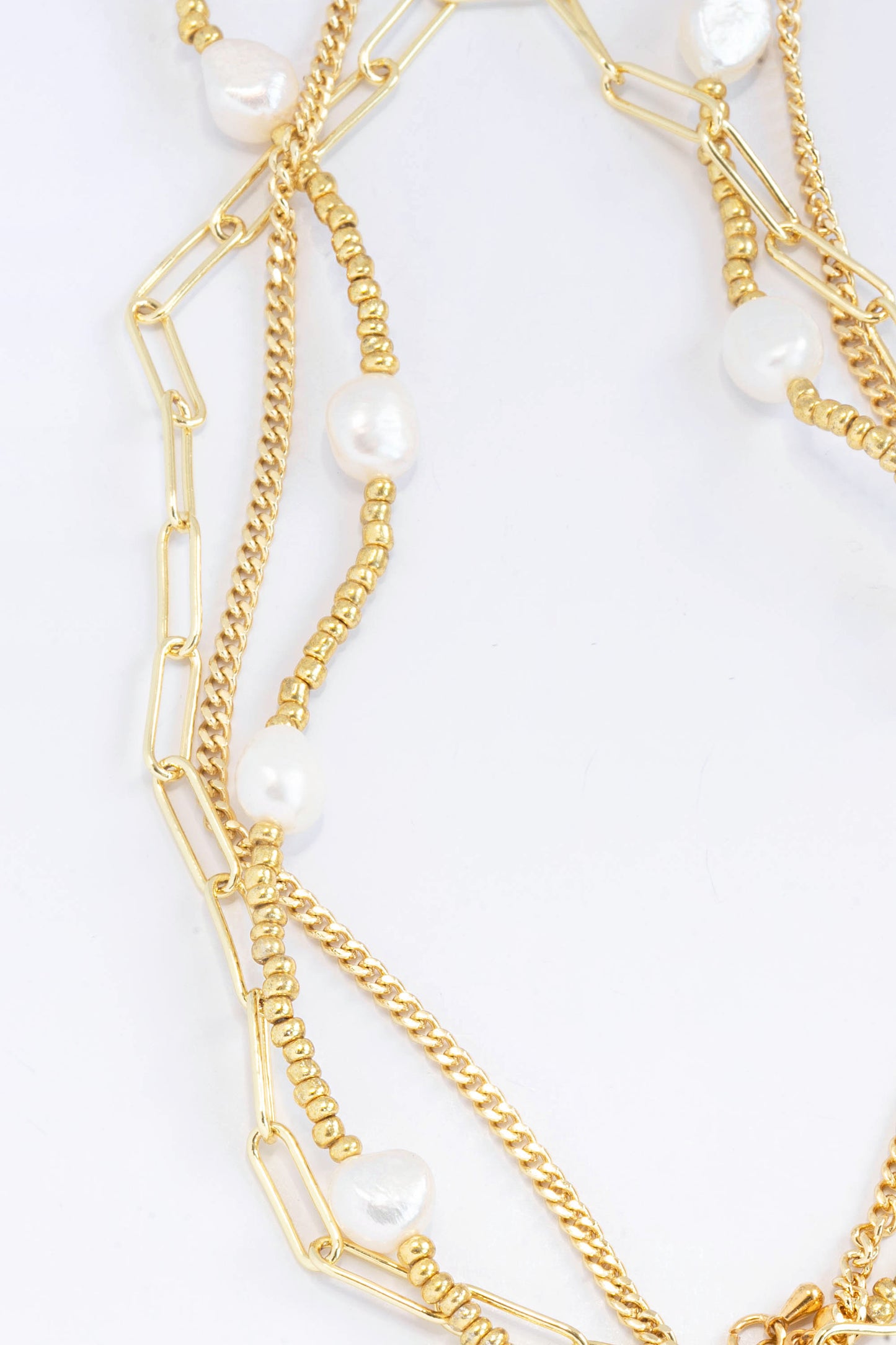 True Change Coin Pendant Pearl Triple Layer Necklace